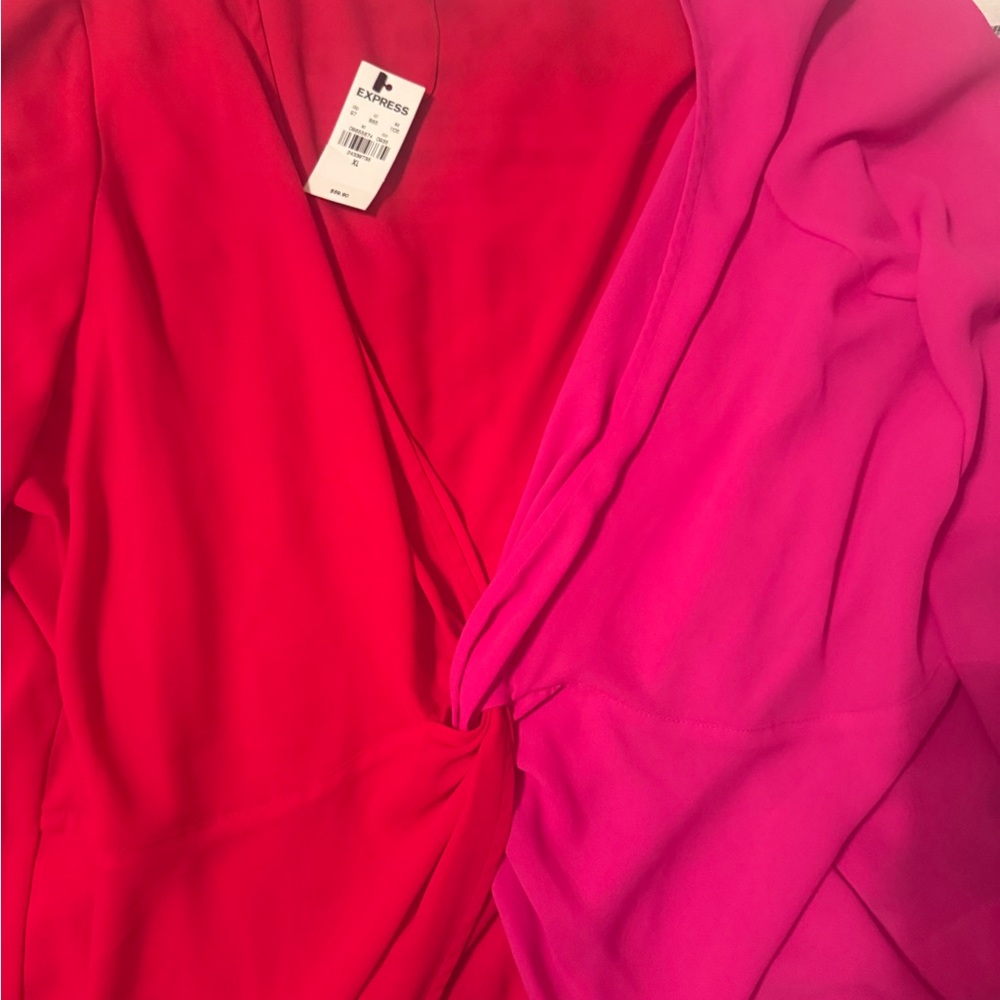 Express Women's Blouse in Red and Pink